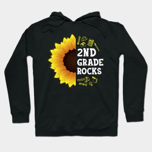 Sunflower 2nd Grade Rocks Shirt Teacher Student Kid Back To School Hoodie